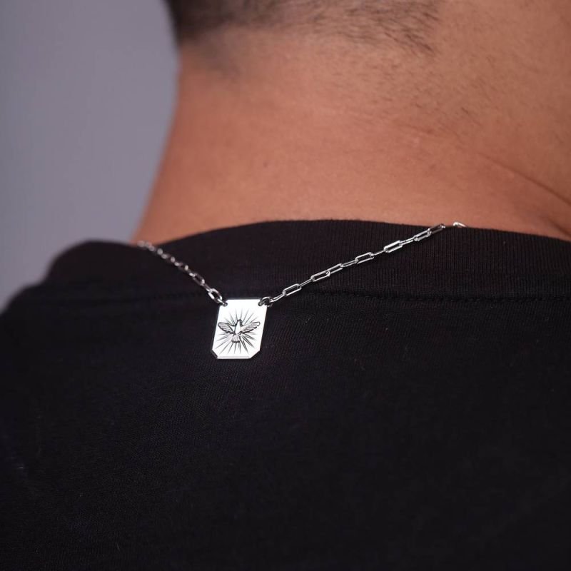 ESCAPULÁRIO CRUZ/POMBA - OURO 18K - 53