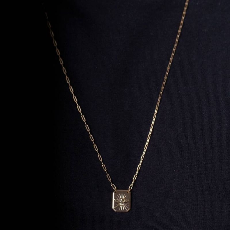 ESCAPULÁRIO CRUZ/POMBA - OURO 18K - 53