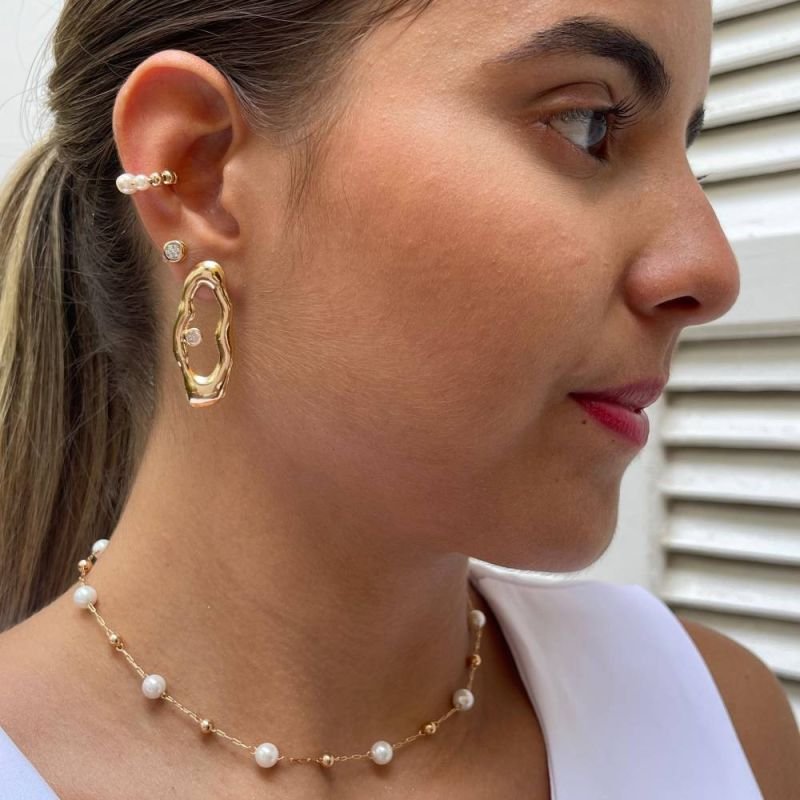 PIERCING BOLINHA LISA COM PÉROLA