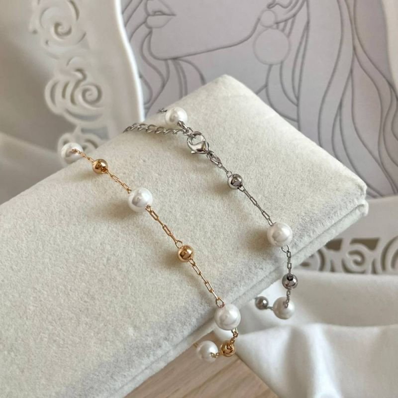 PULSEIRA BOLINHAS LISAS E PÉROLAS