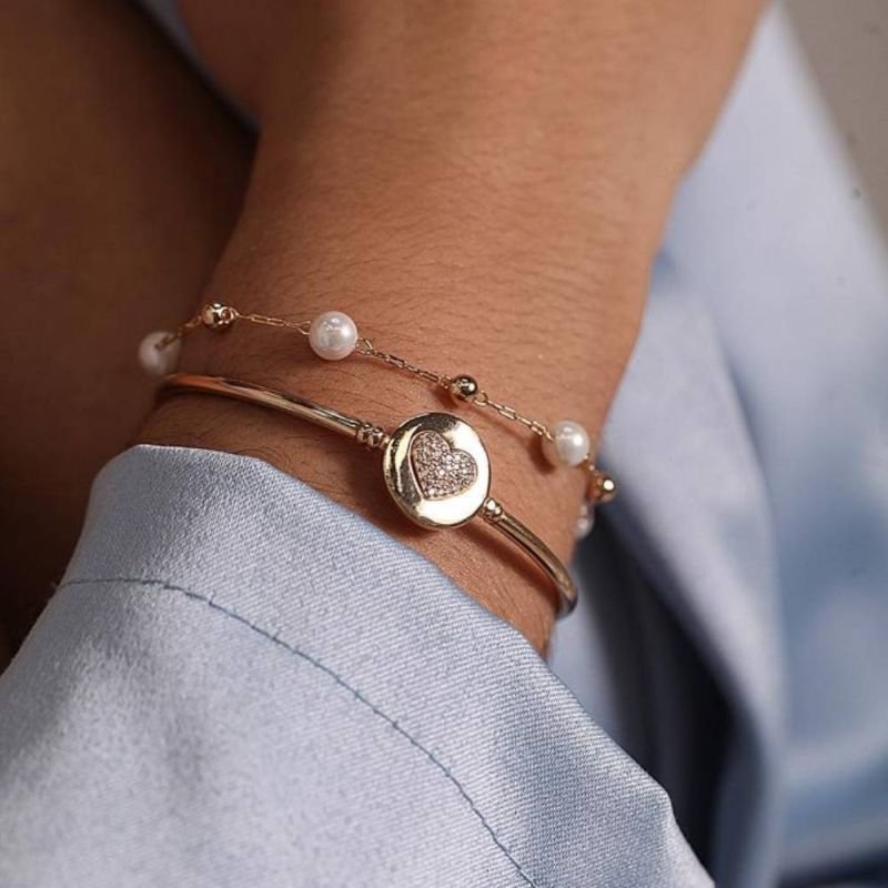 PULSEIRA BOLINHAS LISAS E PÉROLAS