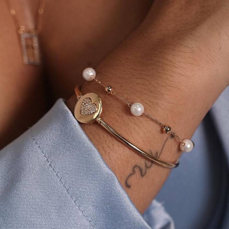 PULSEIRA BOLINHAS LISAS E PÉROLAS