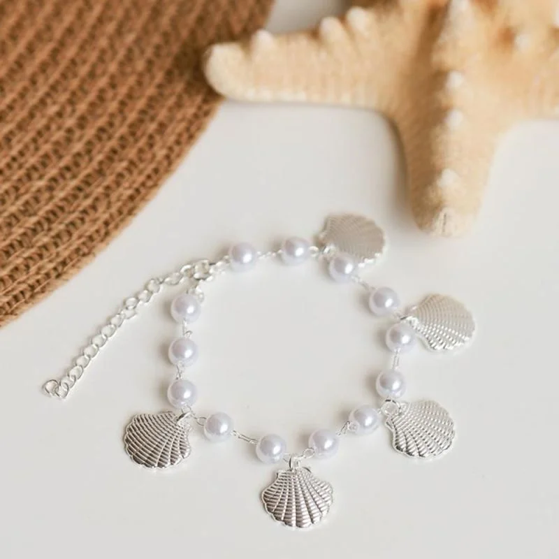 PULSEIRA CONCHA DE BAHAMAS PRATA