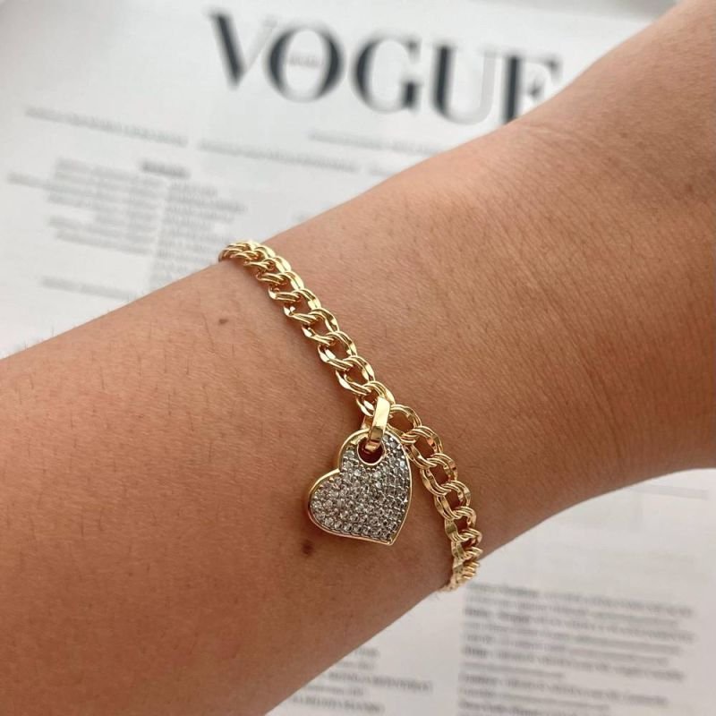 PULSEIRA CORAÇÃO CRAVEJADO