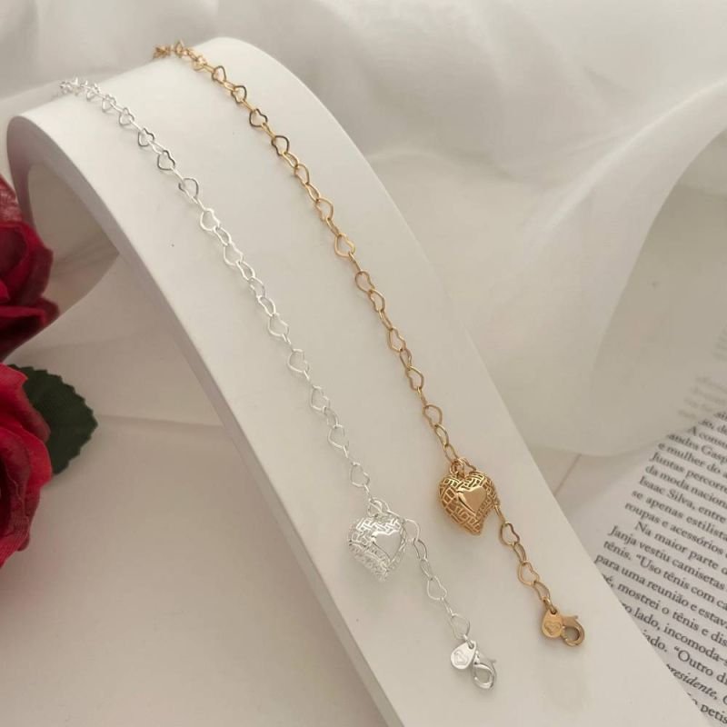 PULSEIRA CORAÇÃO PRATA