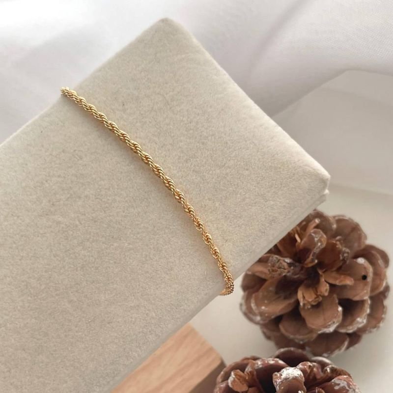 PULSEIRA CORDA BAIANA FINA - OURO 18K - misto pulseira