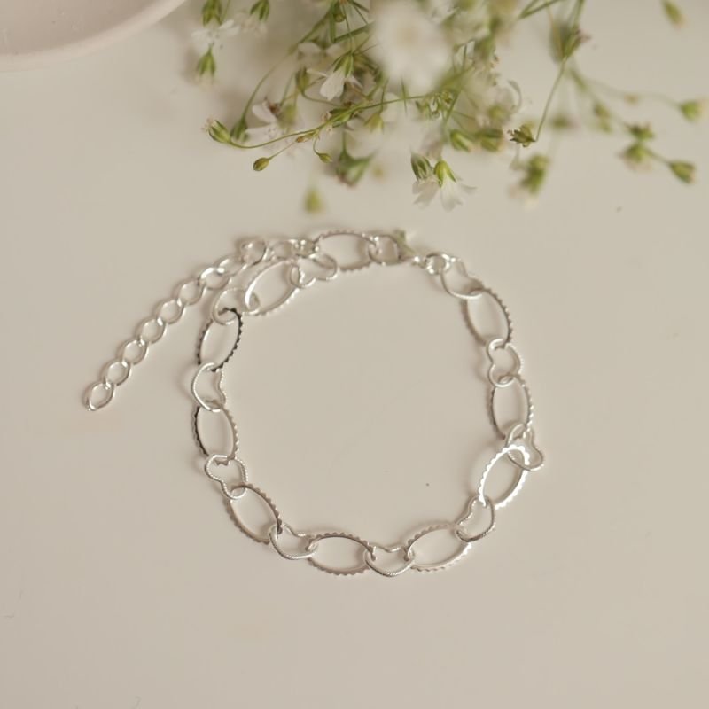 PULSEIRA ELO/CORAÇÃO PRATA