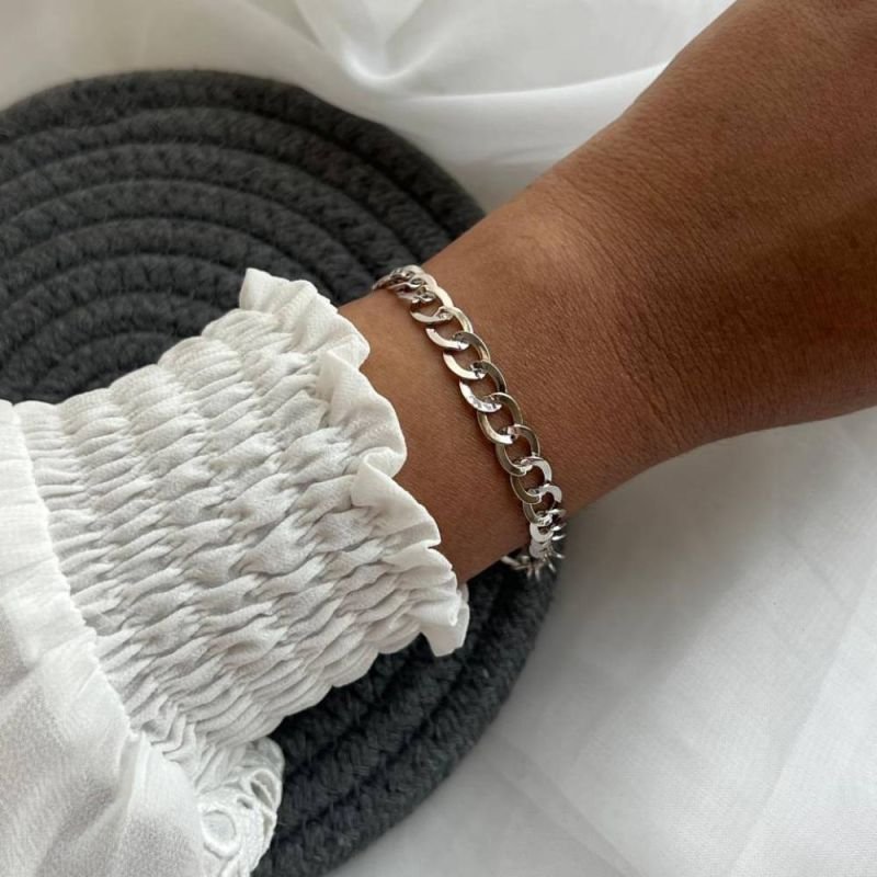 PULSEIRA ELOS GRANDES - RODIO BRANCO - 12