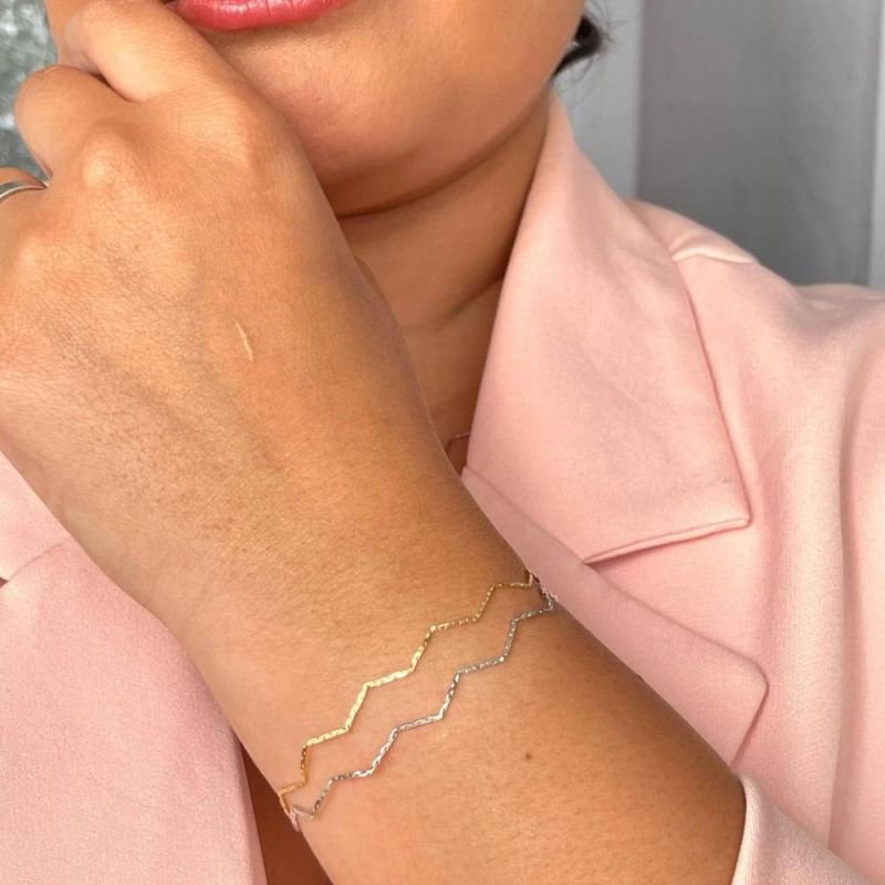 PULSEIRA FIO DE OURO ZIGZAG - OURO 18K - 18