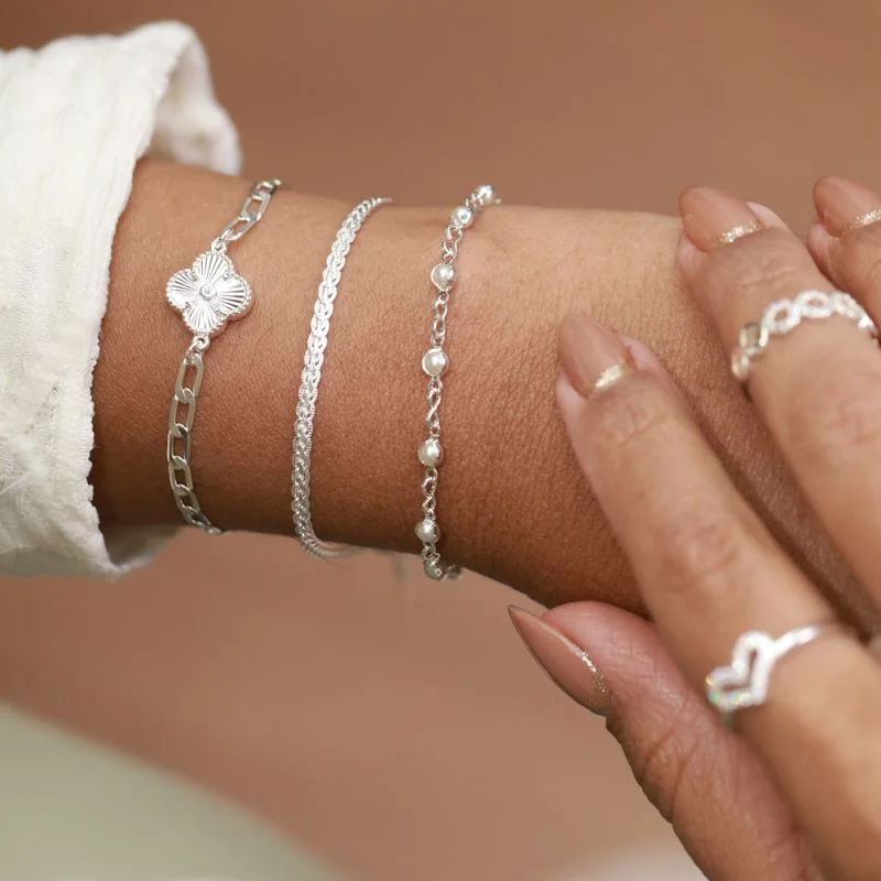 PULSEIRA MINI PÉROLAS PRATA