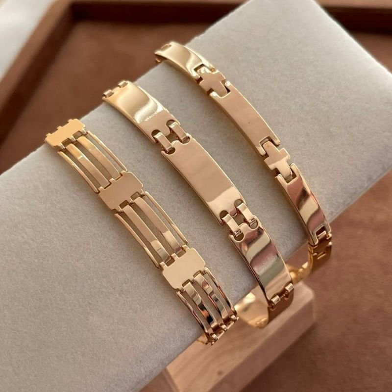 PULSEIRA PLACAS VAZADAS - OURO 18K - 1