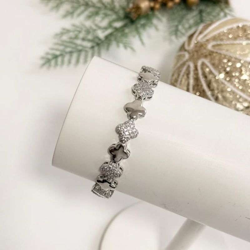 PULSEIRA TREVOS CRAVEJADO/LISO