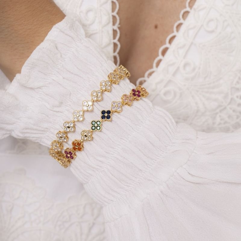 PULSEIRA TREVOS ZIRCÔNIAS