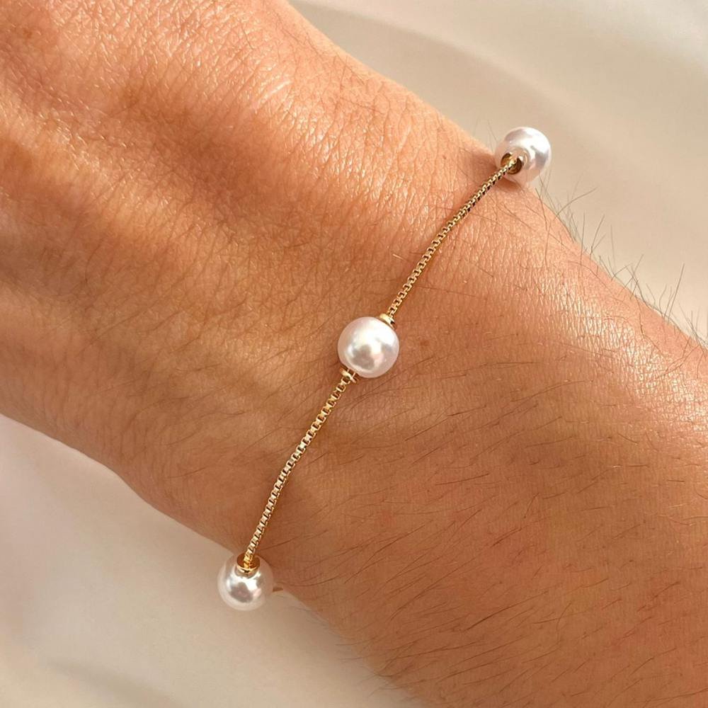 PULSEIRA VENEZIANA COM 5 PÉROLAS